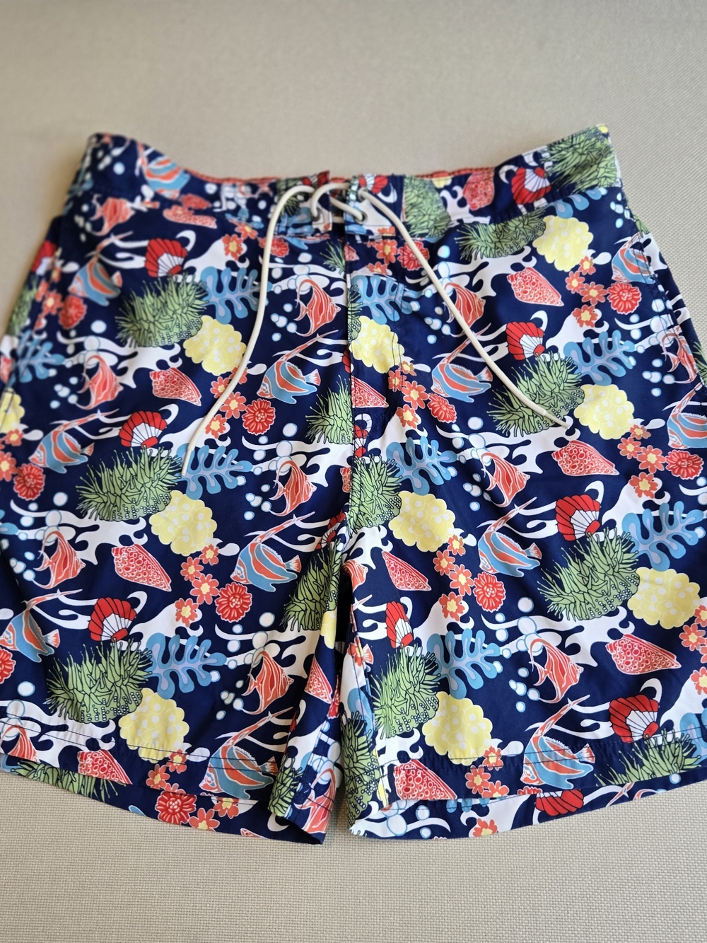 Nautica Men's Swimsuit Shorts XL Trunks Nautical Print Drawstring Bathing Suit